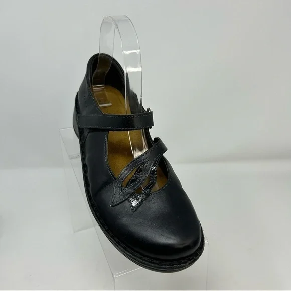 Naot Primrose Black Leather Comfort Chunky Heeled Mary Janes Size 38 (US Size 7) - Picture 3 of 14